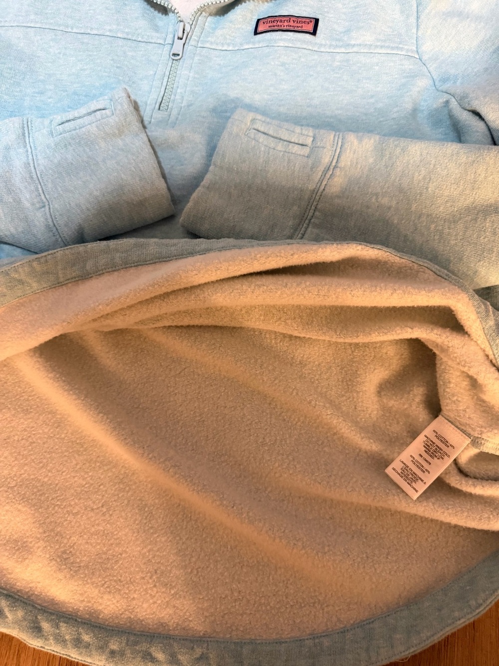 Vineyard Vines Women's Shep Shirt 1/4 Zip Pullover – Large – Light Blue - Picture 7 of 9